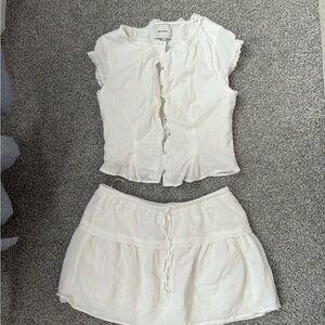 Reformation White Mini Skirt